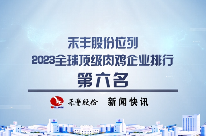 禾丰股份位列2023全球顶级肉鸡企业排行第六名